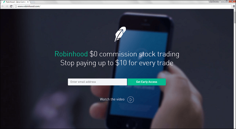 Robinhood Waitlist website