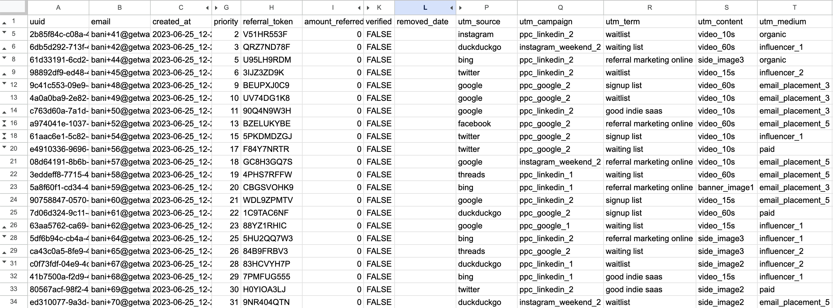 UTM Parameters in CSV Export for User Signups